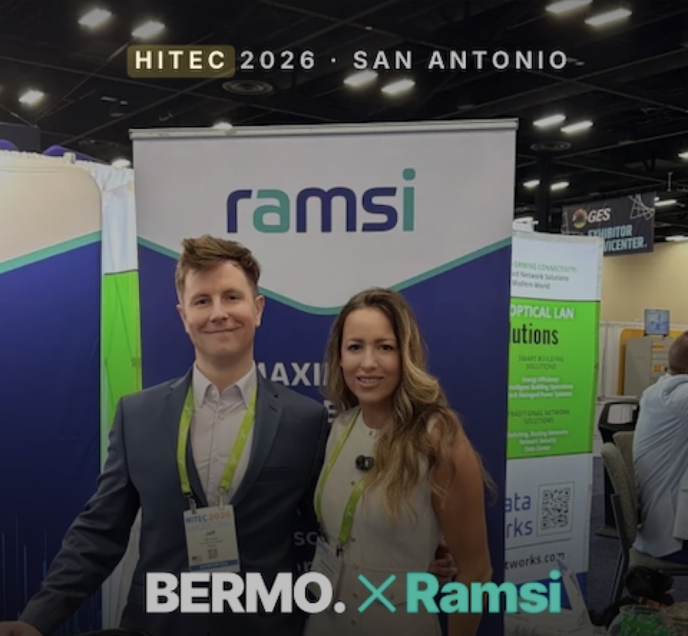 Lexi Bermingham and Jeff Loucks at the Ramsi booth at HITEC 2026